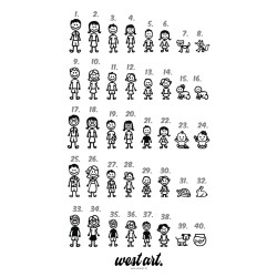 Naklejka na auto szybę Rodzina Dzieci w Aucie Wiozę cały mój świat, Naklejki na auto samochód