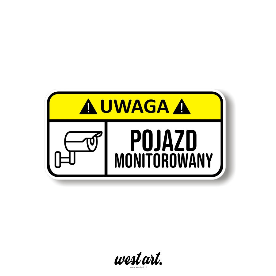 Naklejka na auto szybę taxi Uwaga Pojazd Monitorowany Naklejki na auto samochód