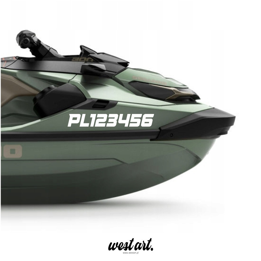 Naklejka na Sktuter Wodny Numer Rejestracyjny Rejestracja , Naklejki na Skuter wodny