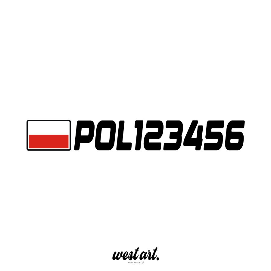 Naklejka na łodkę łodź motorówkę Numer Rejestracyjny Rejestracja Flaga Polski , Naklejki na Łódź