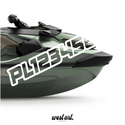 Naklejka na Sktuter Wodny Numer Rejestracyjny Rejestracja , Naklejki na Skuter wodny