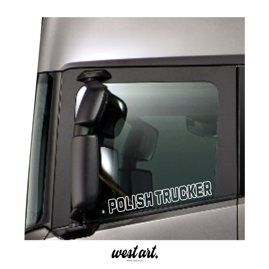Naklejka na tira szybę Polish Trucker Obrys, Naklejki na ciężarówkę.