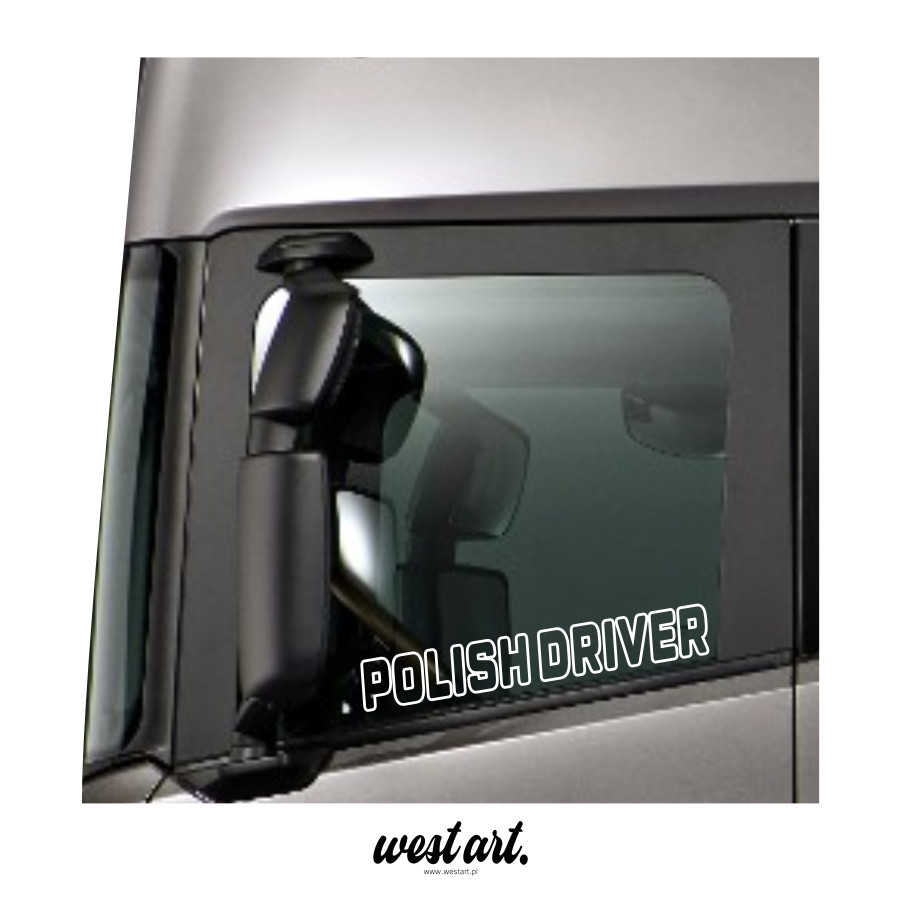 Naklejka na tira szybę Polish Driver Obrys, Naklejki na ciężarówkę.