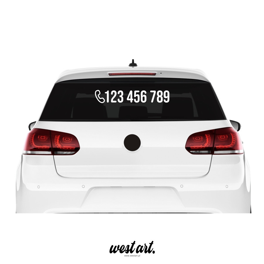 Naklejka na auto szybę Naklejka Numer Telefonu, Naklejki na samochód