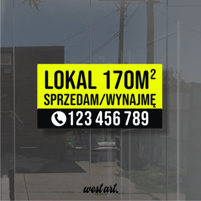 Naklejka na szybę auto drzwi Lokal Mieszkanie Dom Na Sprzedaż Numer Telefonu, Naklejki na auto witrynę