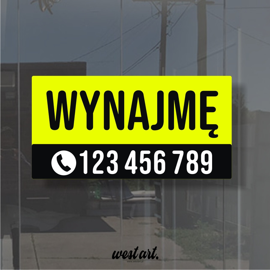 Naklejka na szybę auto drzwi Lokal Mieszkanie Dom Na Sprzedaż Numer Telefonu, Naklejki na auto witrynę