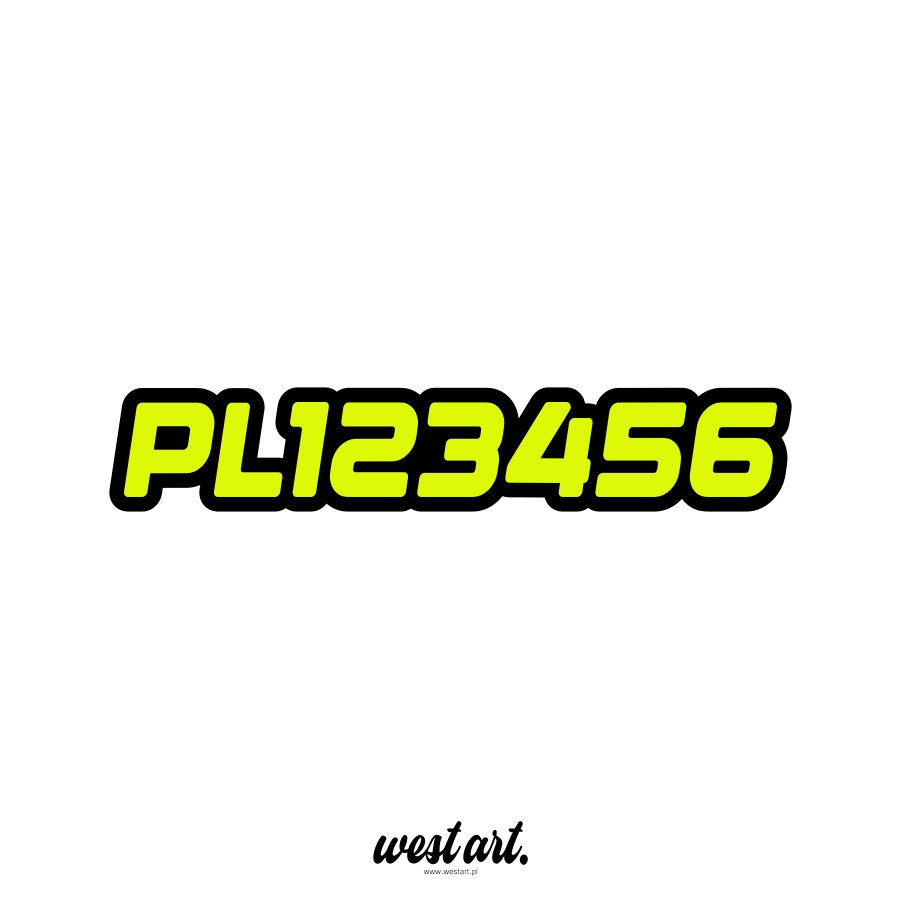 Naklejka Numer Rejestracyjny na Skuter wodny Fluo, Naklejki na skuter wodny łódź