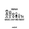 Naklejka na auto szybę Rodzina Dzieci w Aucie Wiozę cały mój świat, Naklejki na auto samochód