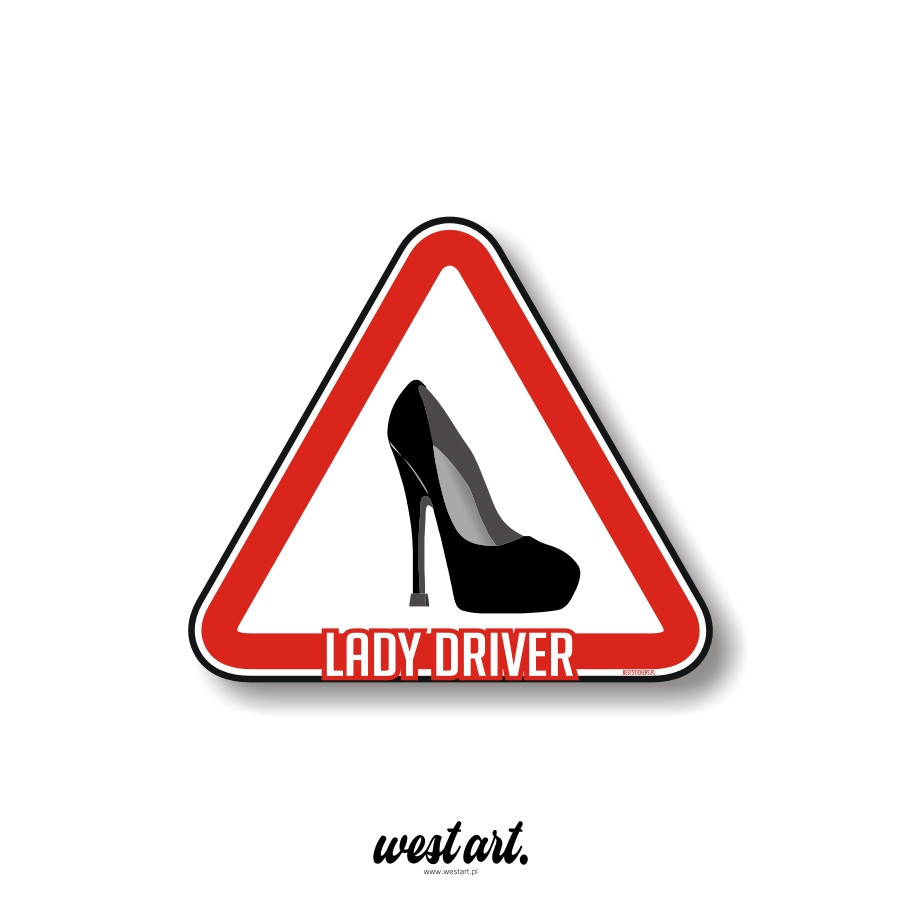 Naklejka na auto tira szybę Lady Driver, Naklejki na auto samochód