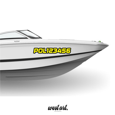 Naklejka Numer Rejestracyjny na Łódź Łodkę, Naklejki na skuter wodny łódź