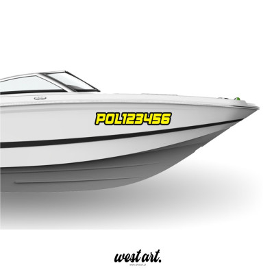 Naklejka Numer Rejestracyjny na Łódź Łodkę, Naklejki na skuter wodny łódź