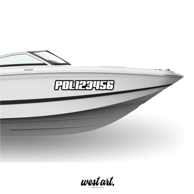 Naklejka Numer Rejestracyjny na Łódź Łodkę, Naklejki na skuter wodny łódź