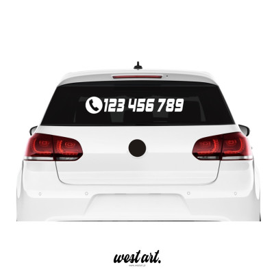 Naklejka na auto szybę busa koparkę Naklejka Numer Telefonu, Naklejki na samochód