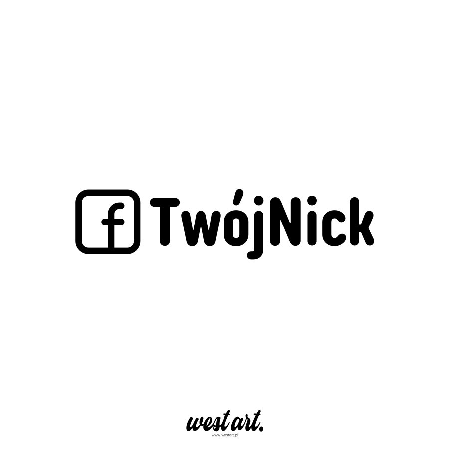 Naklejka na auto szybę Naklejka Nick Nazwa Instagram Facebook Youtube TikTok, Naklejki na samochód