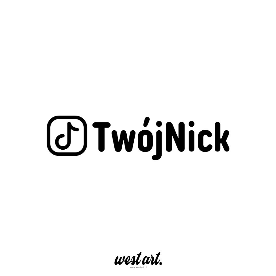 Naklejka na auto szybę Naklejka Nick Nazwa Instagram Facebook Youtube TikTok, Naklejki na samochód