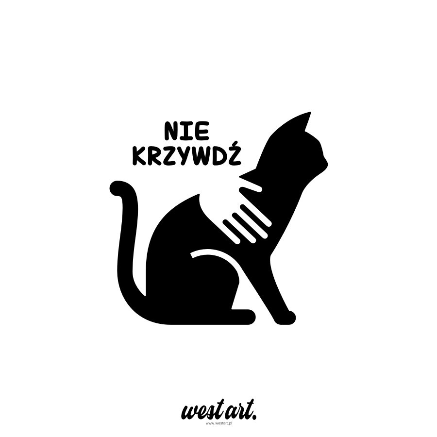 Naklejka na auto szybę Nie Krzywdź Kotów Kot, Naklejki na samochód auto