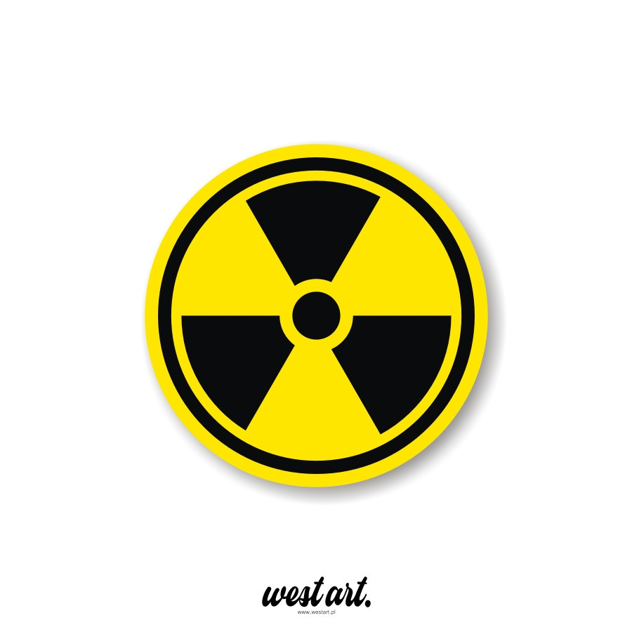 Naklejka na auto szybę  Radioaktywny, Naklejki na auto samochód