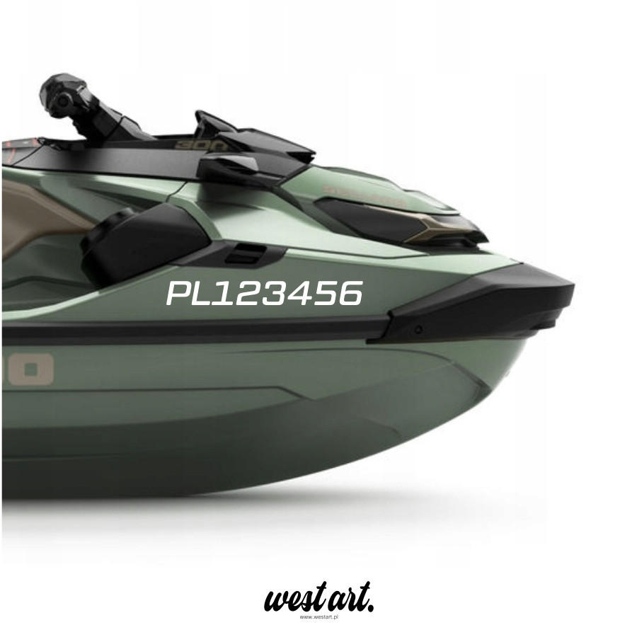 Naklejka na Sktuter Wodny Numer Rejestracyjny Rejestracja , Naklejki na Skuter wodny