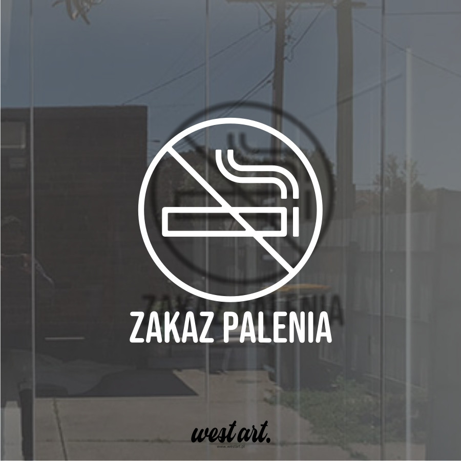 Naklejka na witrynę szybę Zakaz Palenia, Naklejki reklamowa
