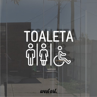 Naklejka na witrynę szybę Toaleta Wc, Naklejki reklamowa