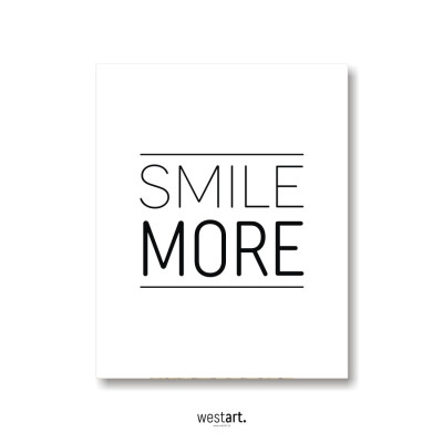 Plakat typograiczny Smile More, Plakaty dekoracyjne, Typografie