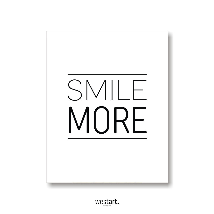 Plakat typograiczny Smile More, Plakaty dekoracyjne, Typografie
