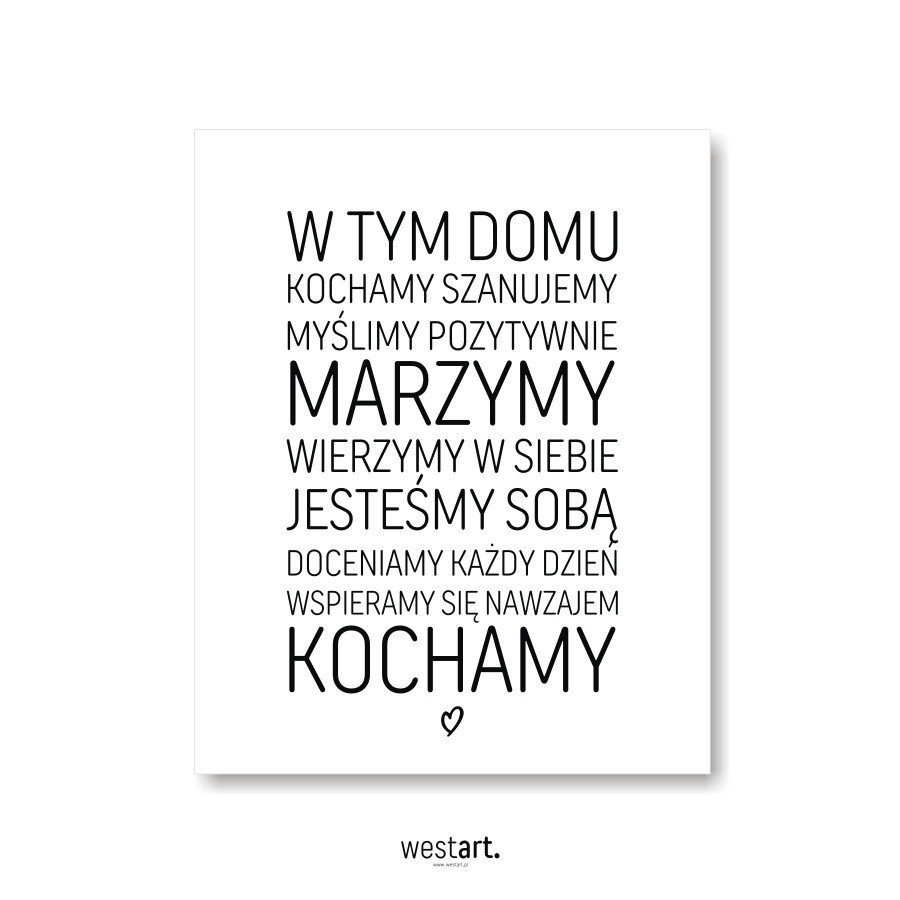 Plakat typograiczny typografia W Tym Domu, Plakaty dekoracyjne, Typografie