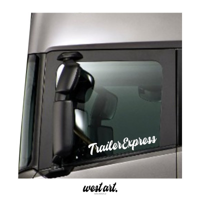 Naklejka na tira szybę Trailer Express, Naklejki na ciężarówkę.