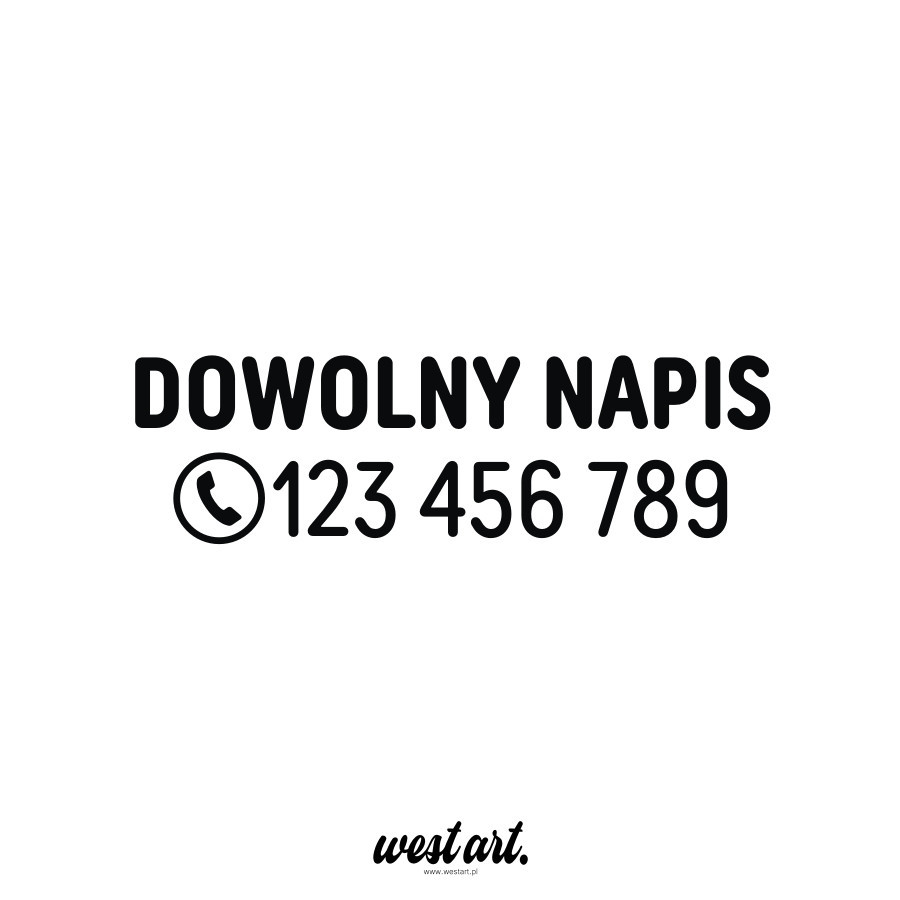 Naklejka na auto szybę Naklejka Napis Nazwa Firmy + Numer Telefonu, Naklejki na samochód