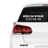 Naklejka na auto szybę Naklejka Napis Nazwa Firmy + Numer Telefonu, Naklejki na samochód