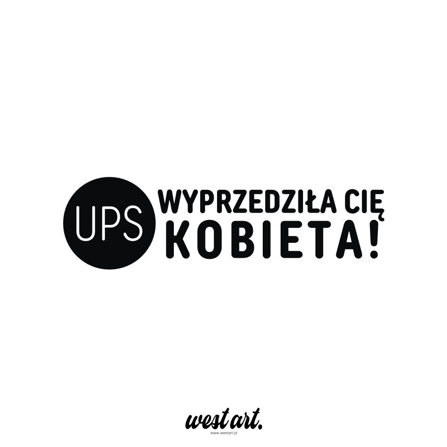 Naklejka na auto szybę Ups Wyprzedziła Cię Kobieta Usta, Naklejki na auto samochód