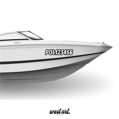 Naklejka Numer Rejestracyjny na Łódź Łodkę, Naklejki na skuter wodny łódź