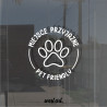 Naklejka na szybę witrynę sklep Naklejka Miejsce Przyjazne Zwierzętom Pet Friendly, Naklejki na witrynę