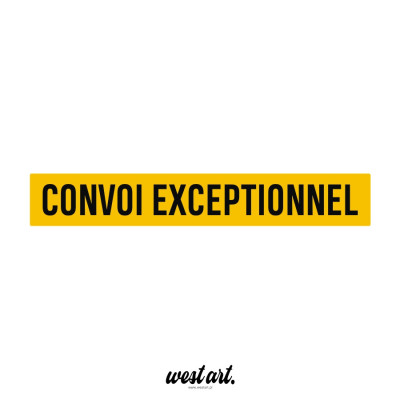 Naklejka na tira auto Convoi Exceptionnel, Naklejki na auto ciężarówkę