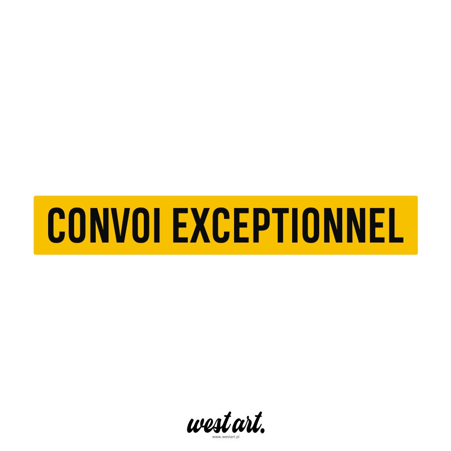 Naklejka na tira auto Convoi Exceptionnel, Naklejki na auto ciężarówkę