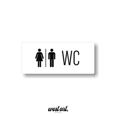 Naklejka na witrynę szybę  WC Toaleta na tle, Naklejki na sklep