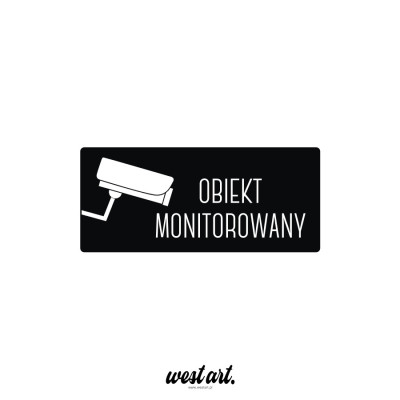 Naklejka na witrynę szybę Obiekt Monitorowany na tle, Naklejki na sklep