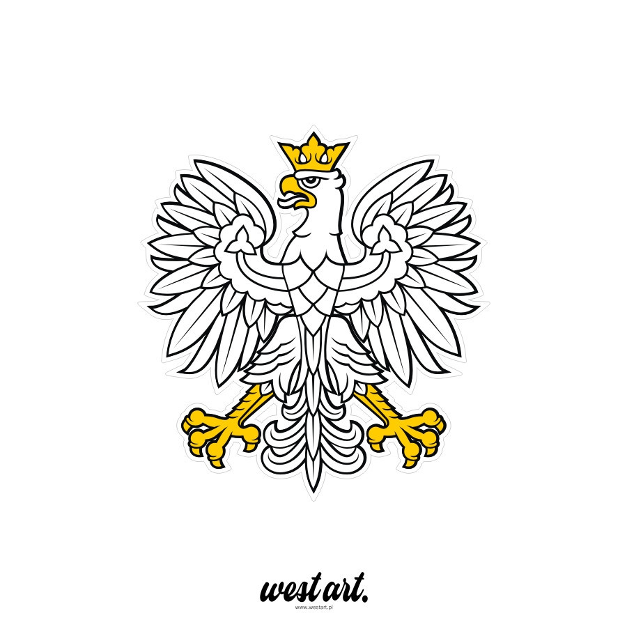 Naklejka na auto szybę Orzeł Godło Polski Polska, Naklejki na auto samochód