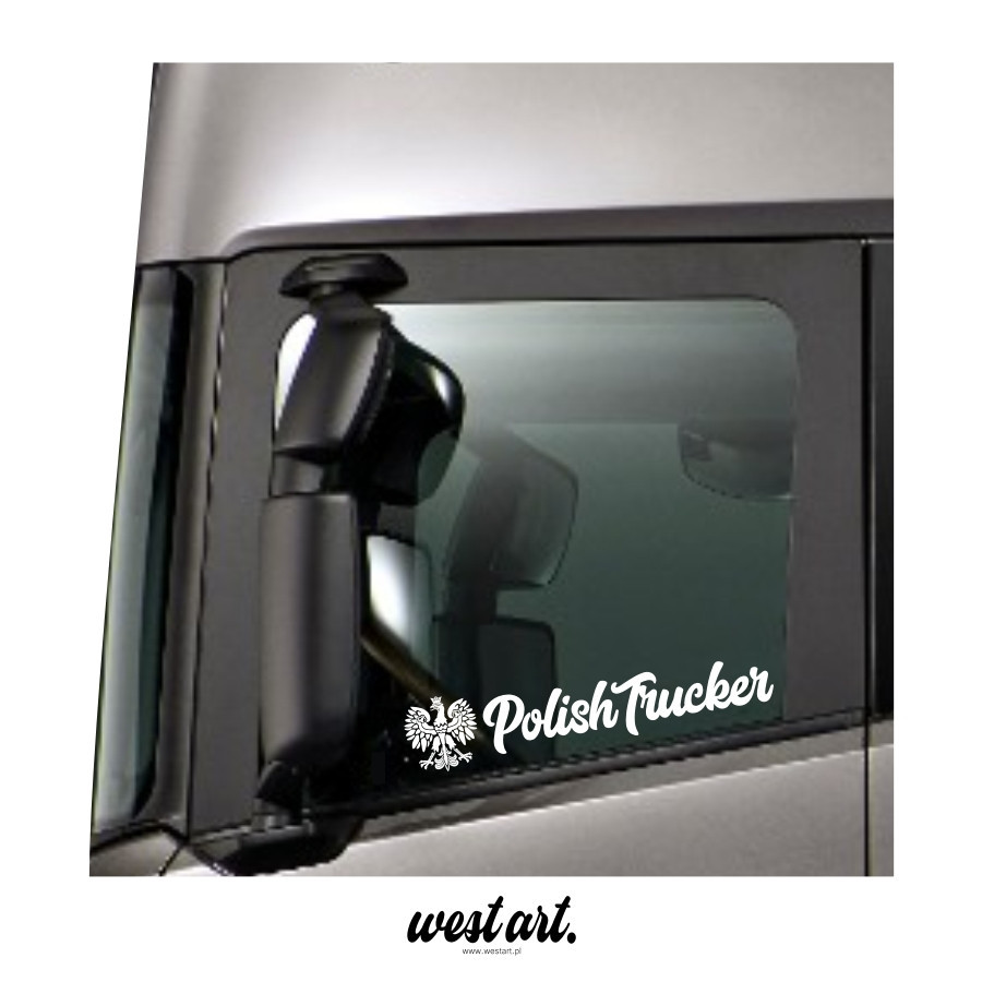 Naklejka na tira szybę Polish Trucker Orzełek, Naklejki na ciężarówkę.