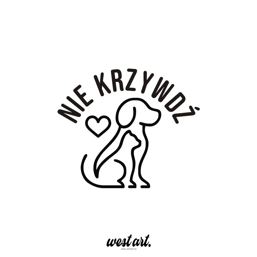 Naklejka na auto szybę Nie Krzywdź Psów Kotów Zwierząt, Naklejki na samochód