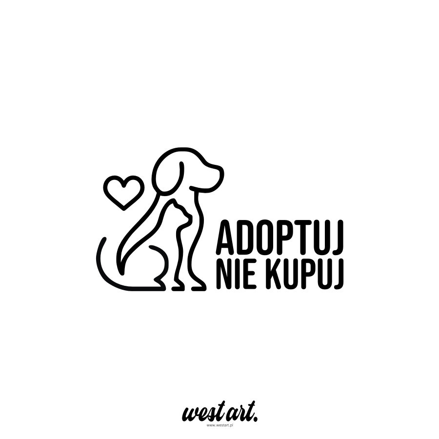 Naklejka na auto szybę Adoptuj nie Kupuj Zwierząt, Naklejki na auto samochód