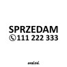 Naklejka na auto szybę Sprzedam + Numer Telefonu + Numer Telefonu, Naklejki na samochód