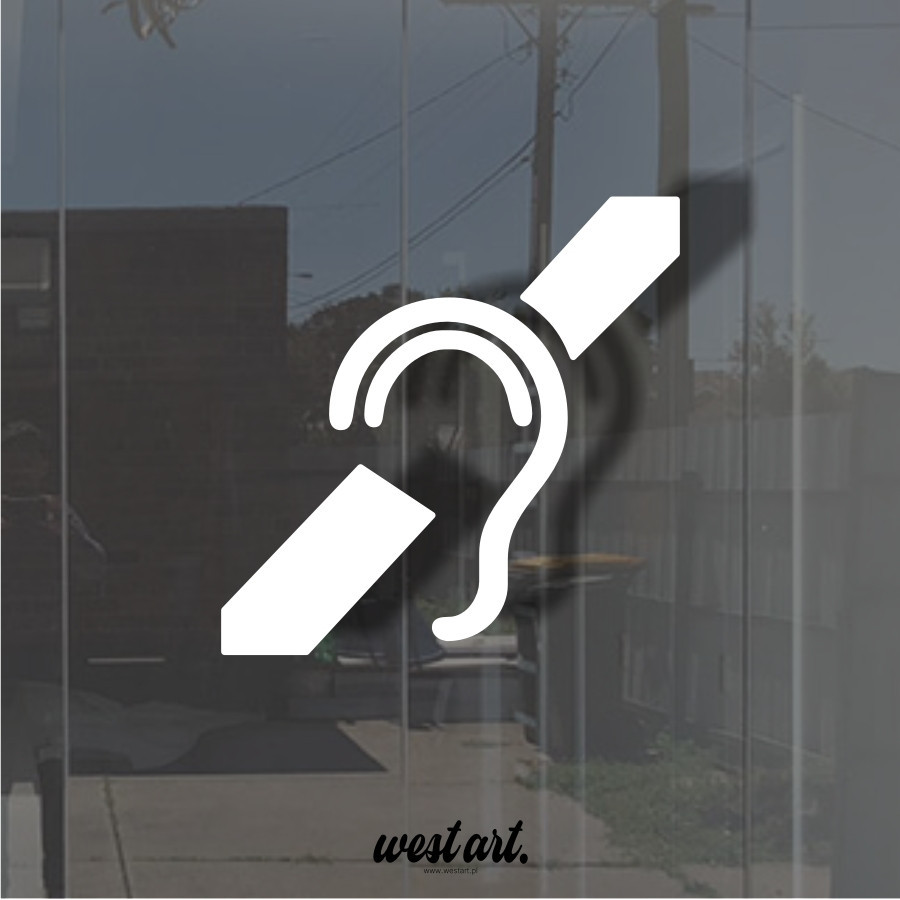 Naklejka na witrynę szybę auto Niesłyszący, Naklejki reklamowa