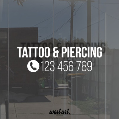 Naklejka na auto szybę witrynę Napis Nazwa Firmy + Numer Telefonu, Naklejki na samochód