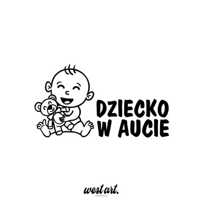 Naklejka na auto szybę Dziecko w Aucie Bobas, Naklejki na samochód