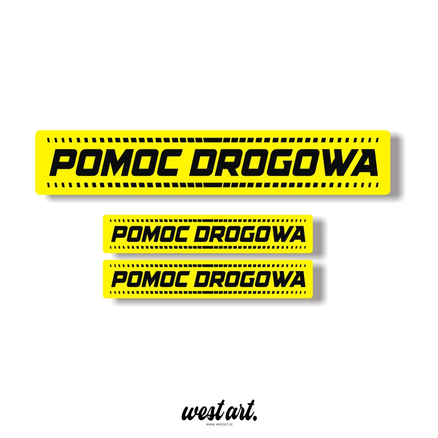 Naklejka na tira auto Pomoc Drogowa Zestaw, Naklejki na auto ciężarówkę