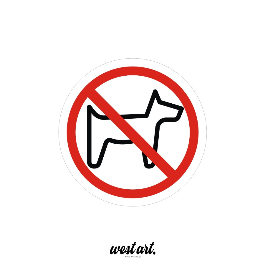 Naklejka na auto szybę sklep Zakaz Wprowadzania Psów, Naklejki na witrynę sklepową