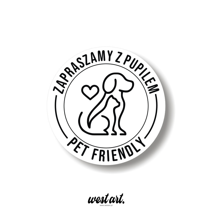 Naklejka na witrynę szybę Zapraszamy z Pupilem Pet Sklep Przyjazny Zwierzętom, Naklejki na sklep