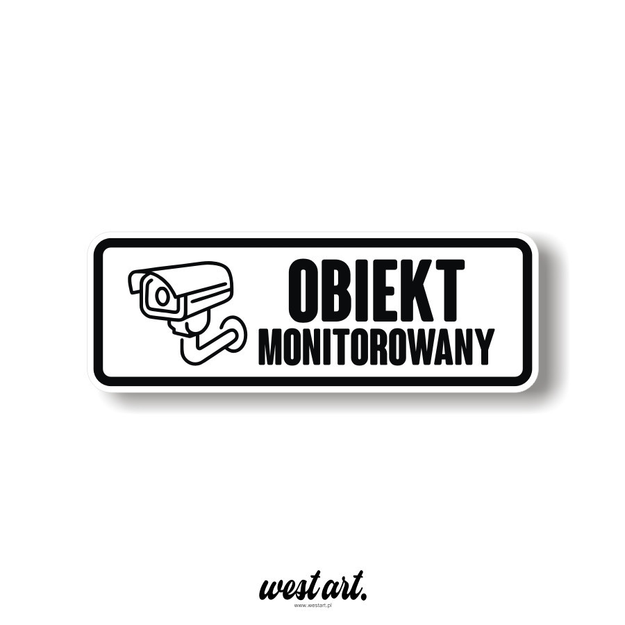 Naklejka na witrynę szybę drzwi Obiekt Monitorowany, Naklejki na sklep