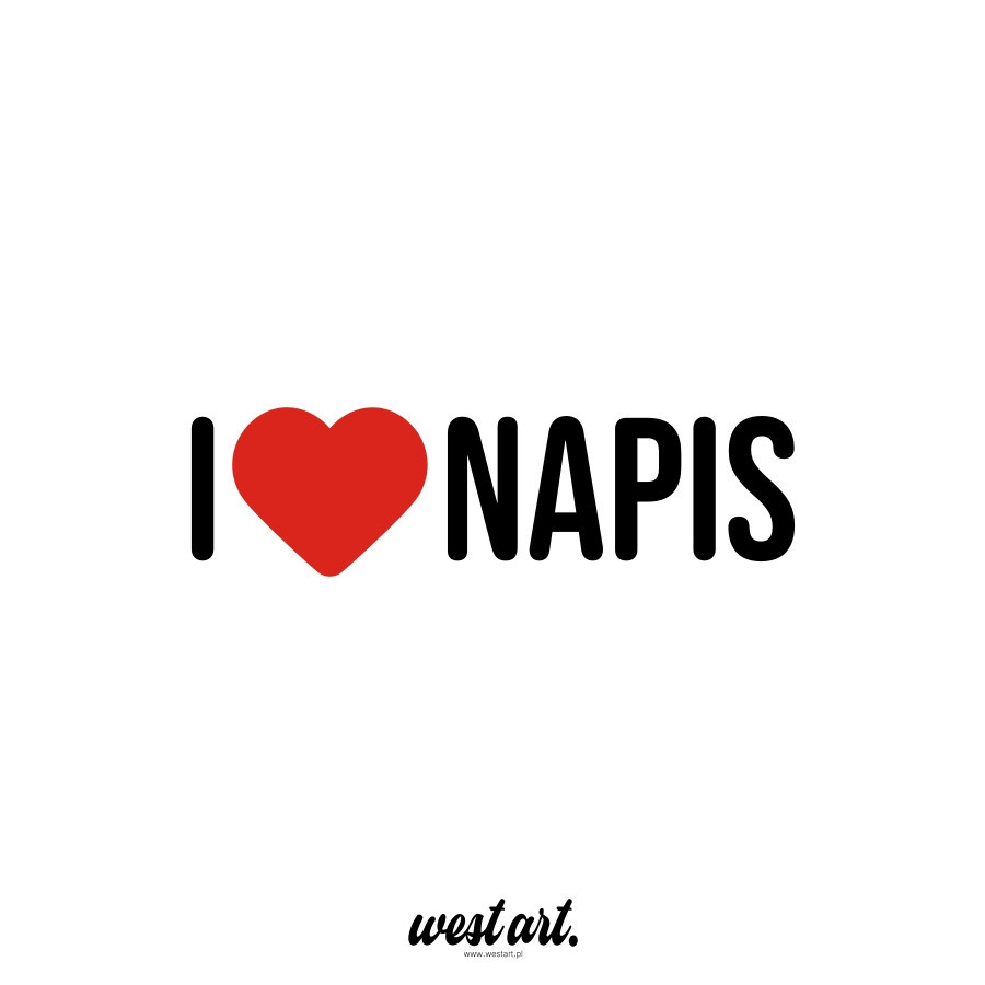 Naklejka na auto szybę  I Love Serce + Napis, Naklejki na ciężarówkę.